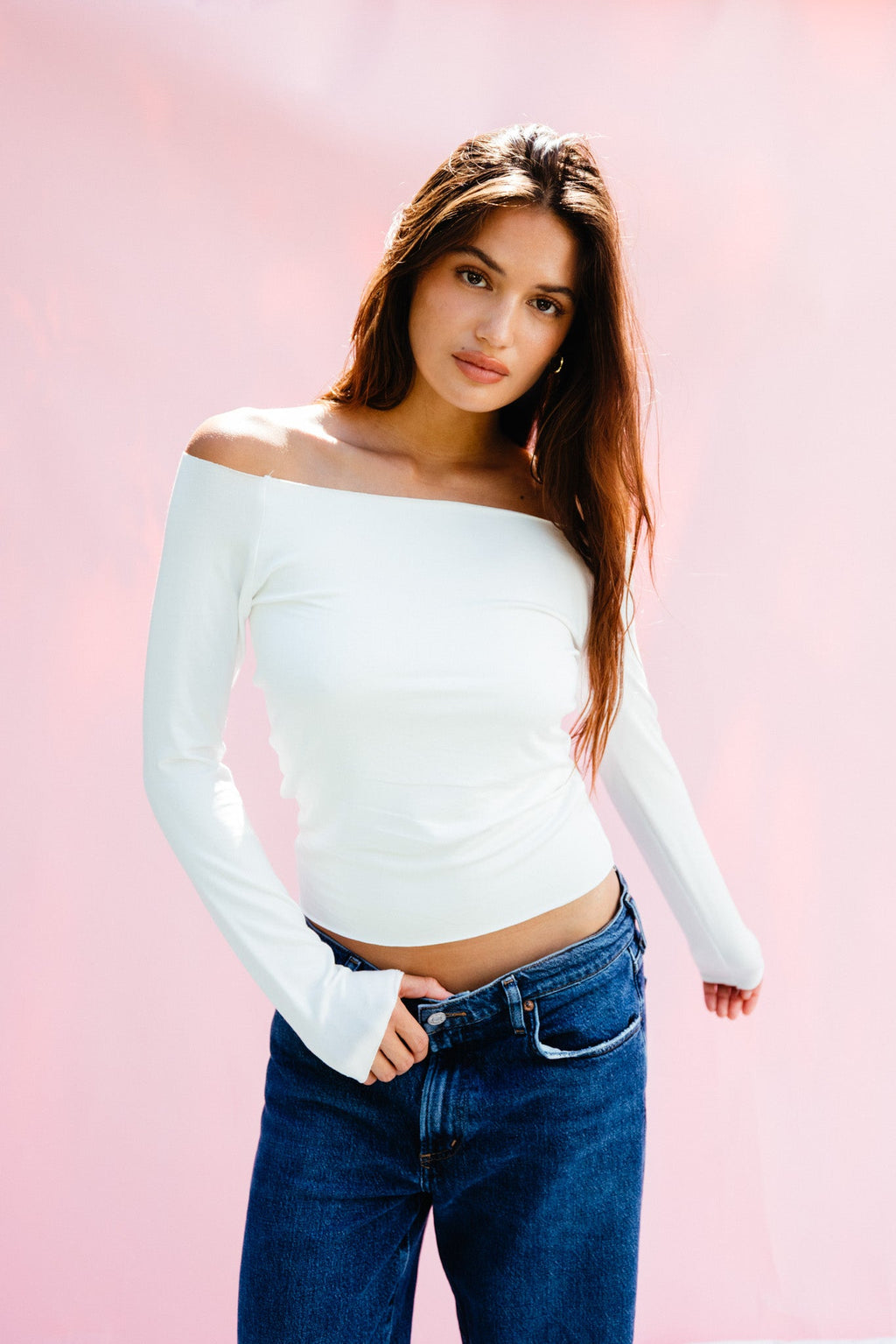 Brandy Top Jersey - White