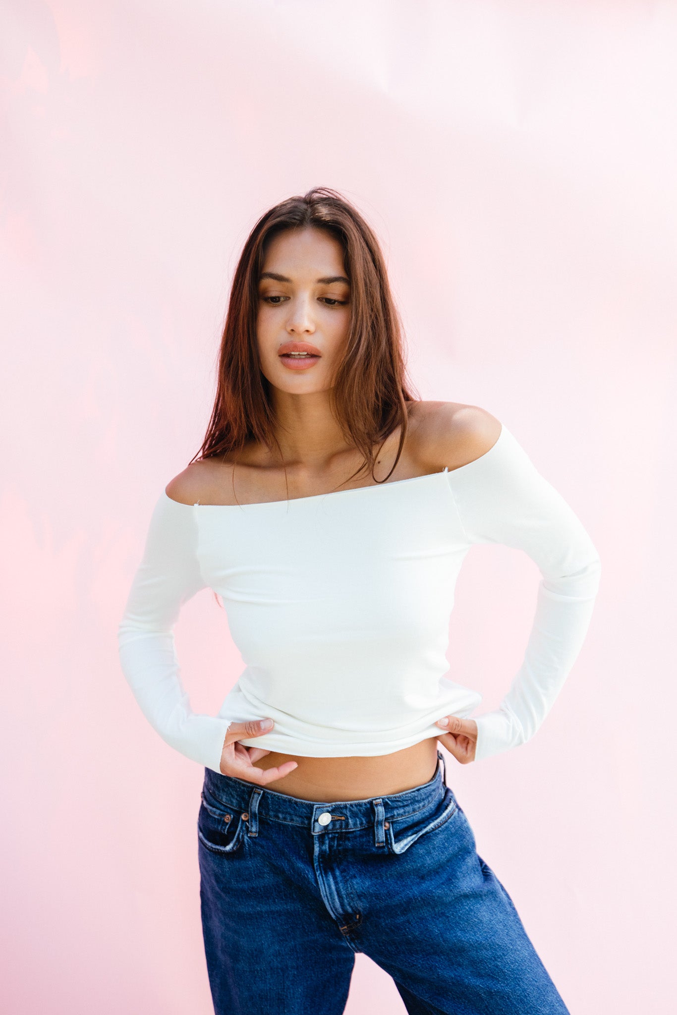 Brandy Top Jersey - White