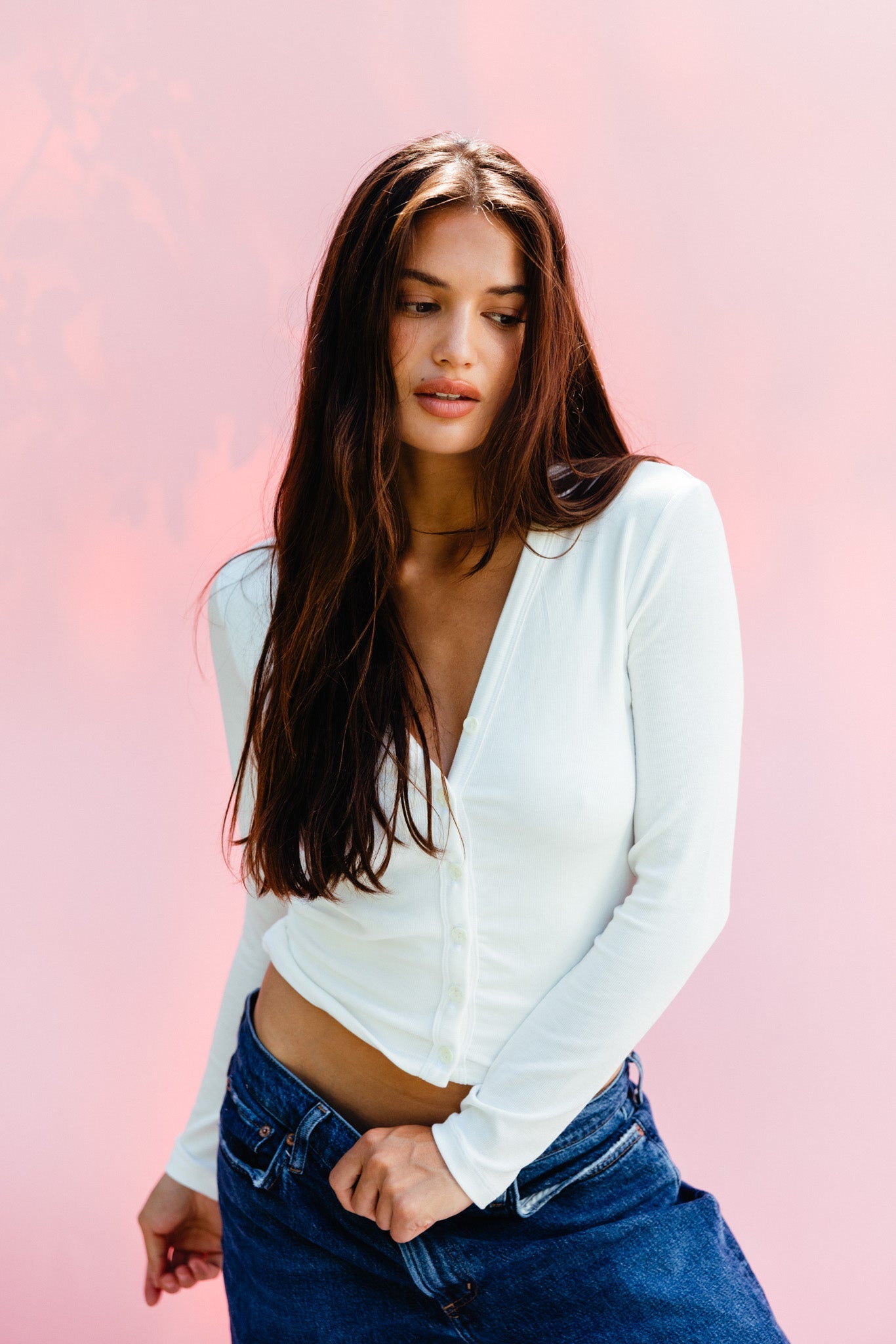 Clara Cardigan Baby Ribbed - White