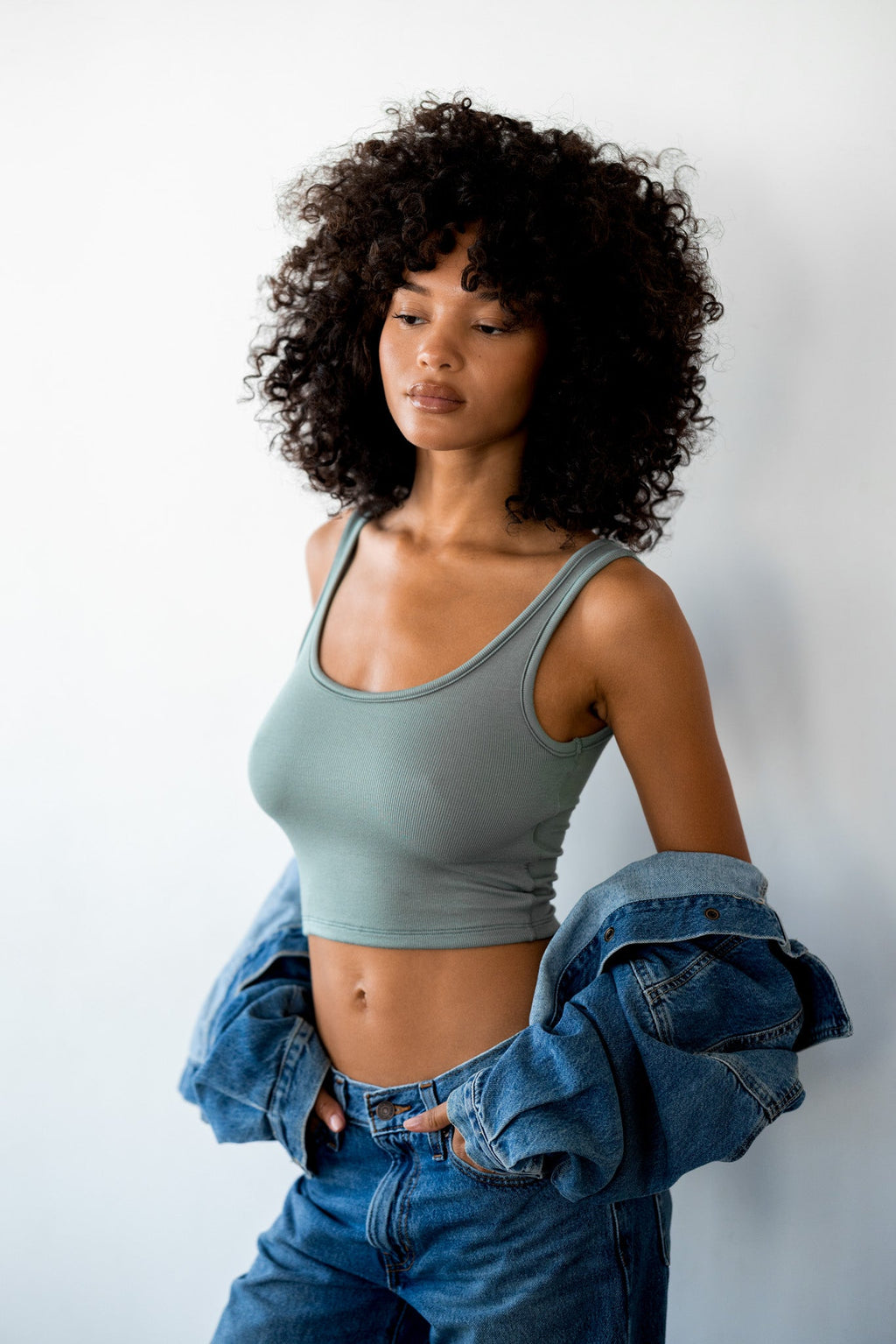 Stephanie Tank Baby Ribbed - Sage