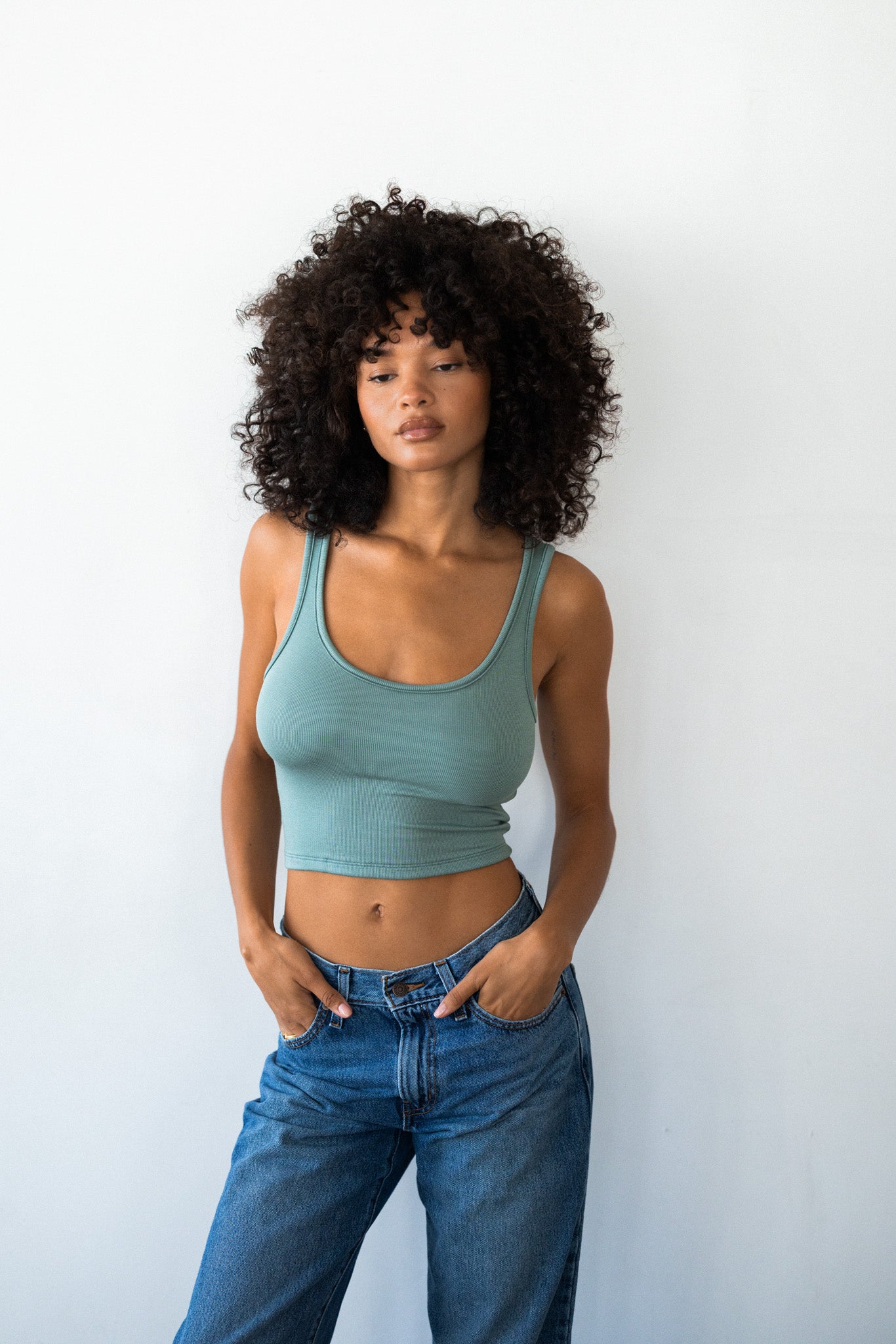 Stephanie Tank Baby Ribbed - Sage