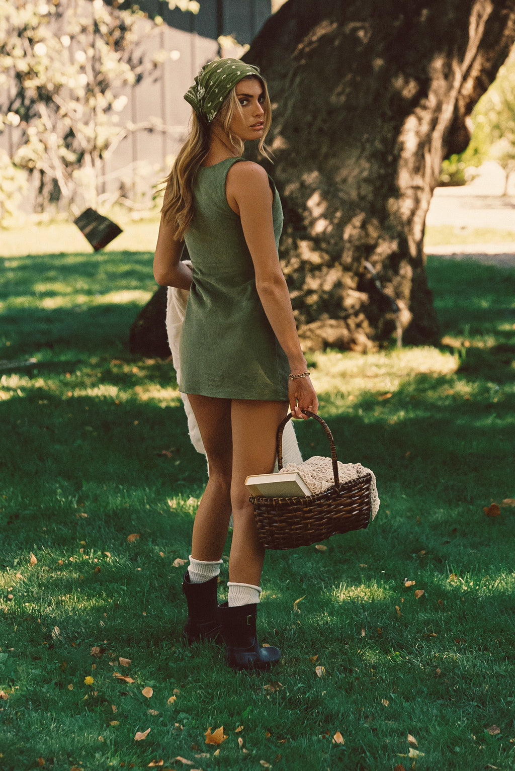 Icon Mini Dress Corduroy - Olive Corduroy