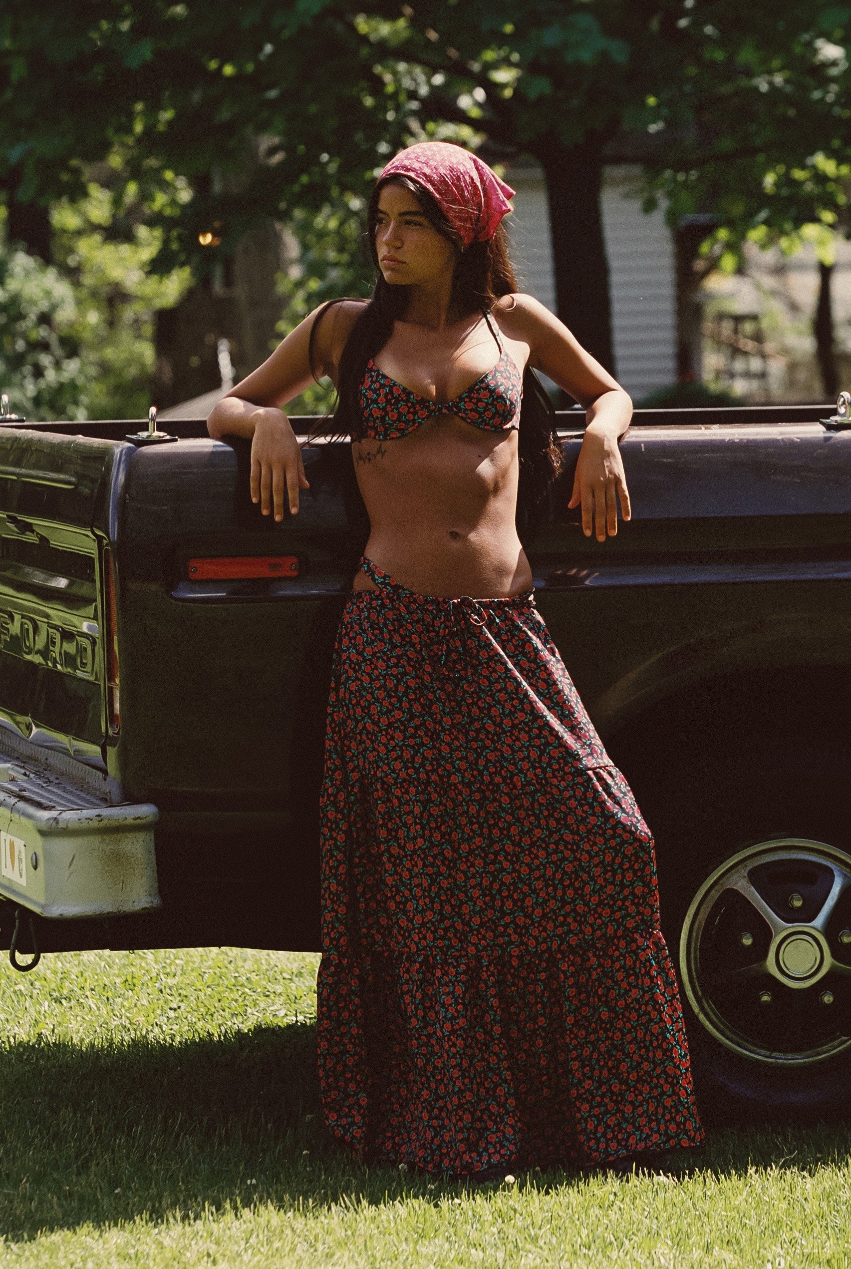 Kristina Maxi Skirt Satin - Geneva