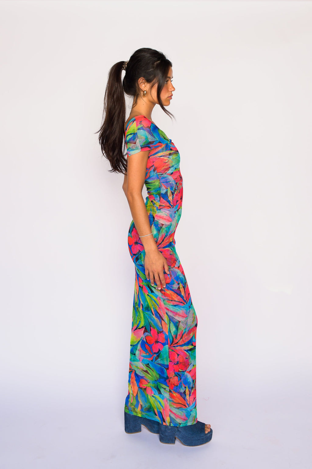 Caroline Maxi Dress Mesh - Acapulco