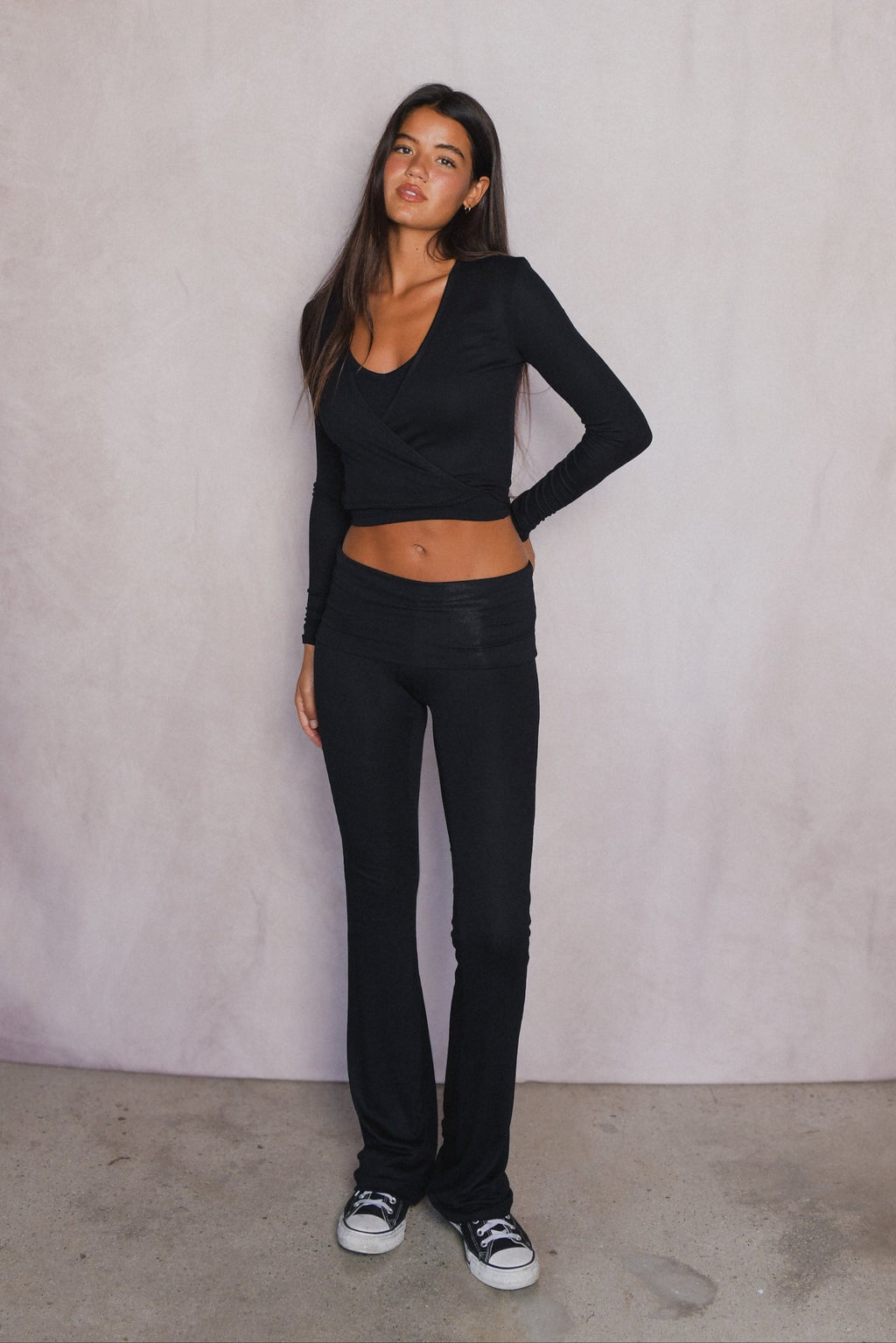 Britney Pants Baby Ribbed - Black