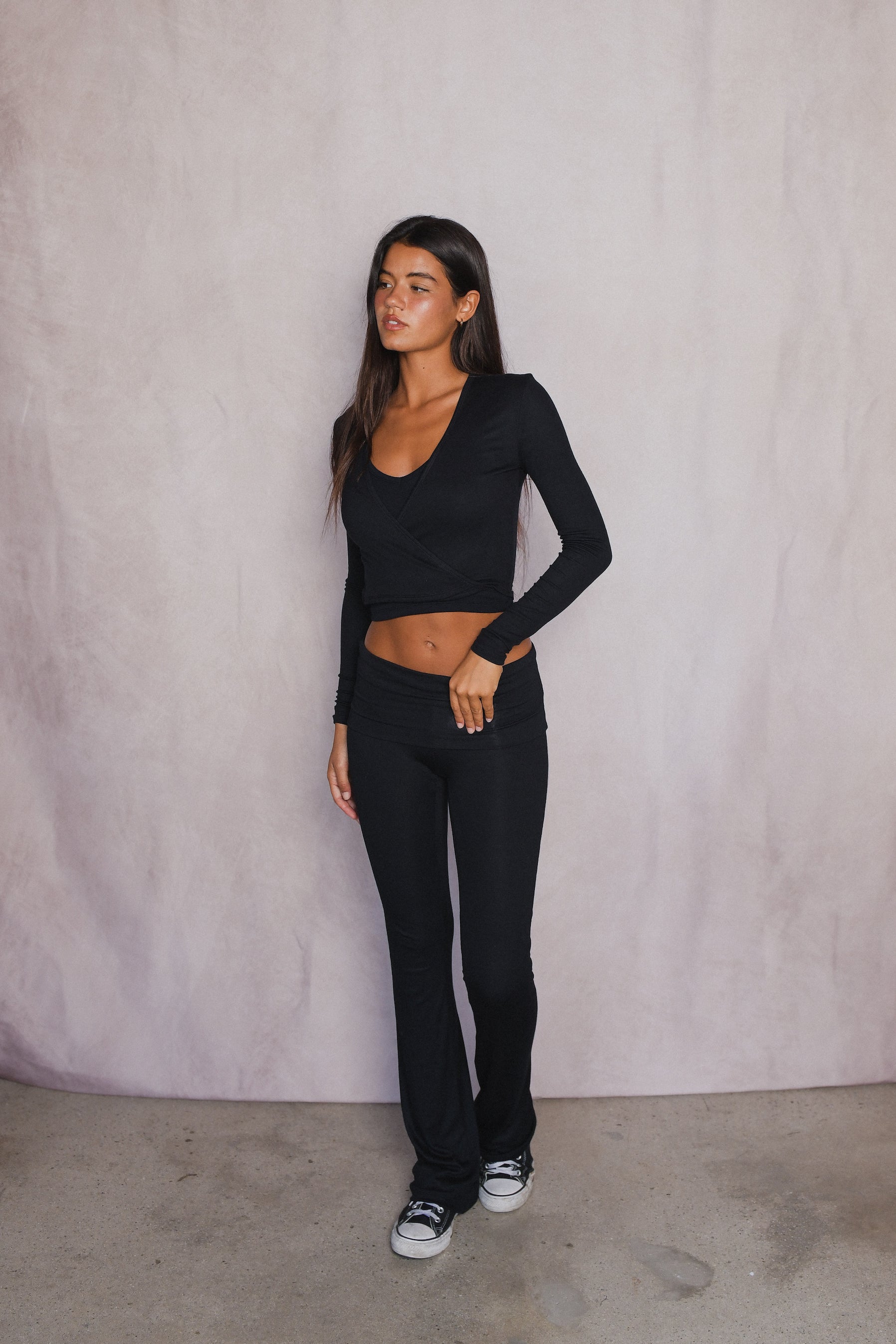 Britney Pants Baby Ribbed - Black