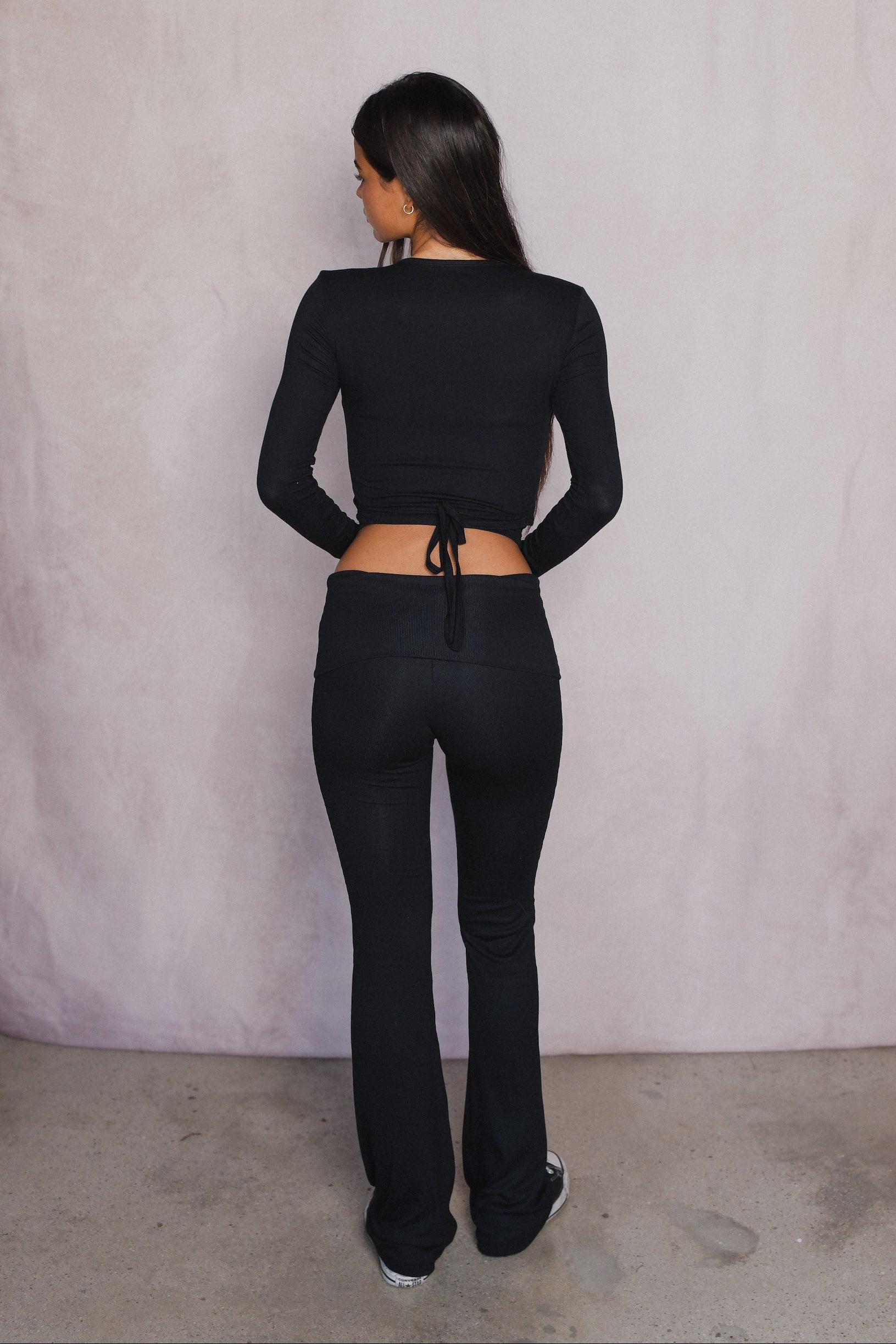 Britney Pants Baby Ribbed - Black