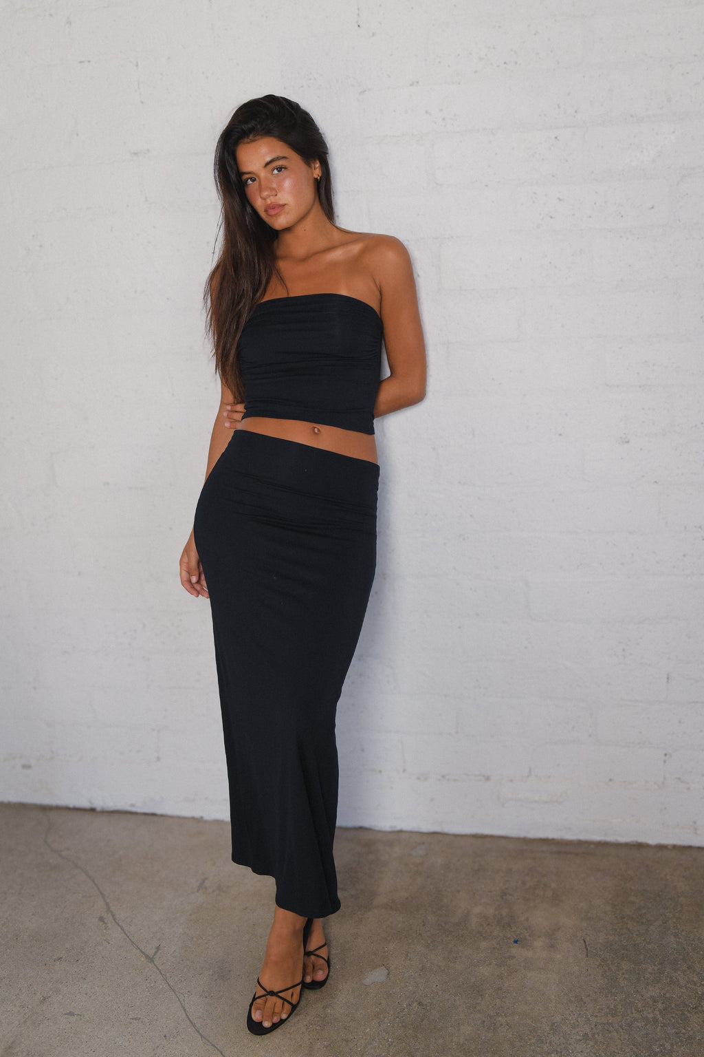 Billie Maxi Skirt Jersey - Black