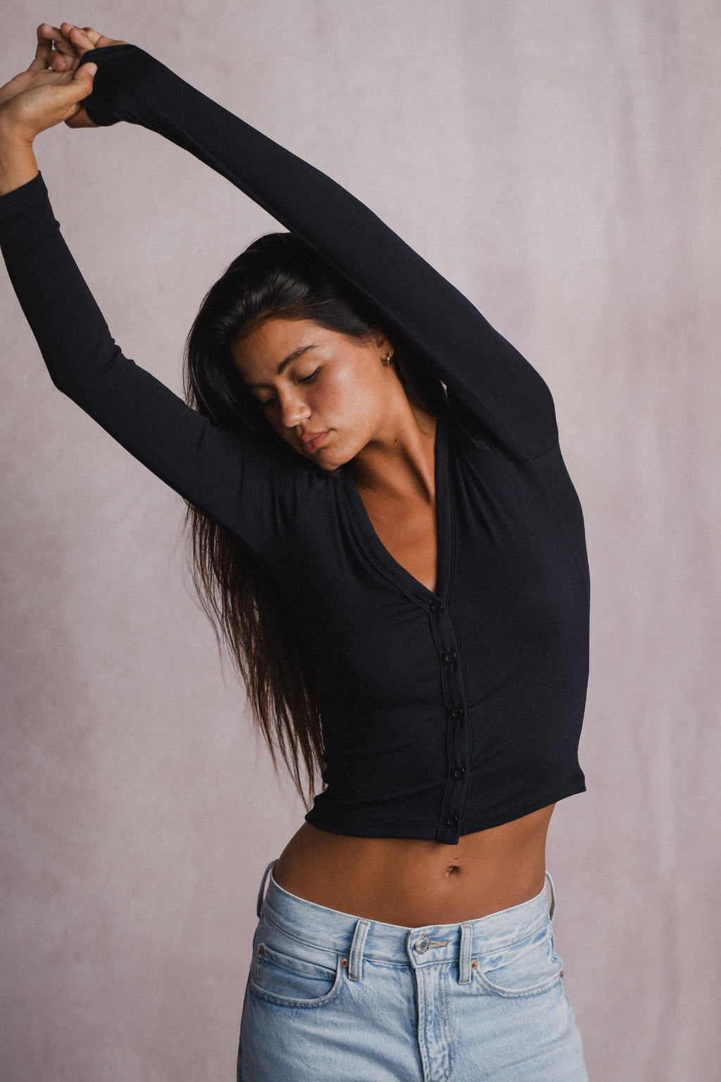 Clara Cardigan Baby Ribbed - Black