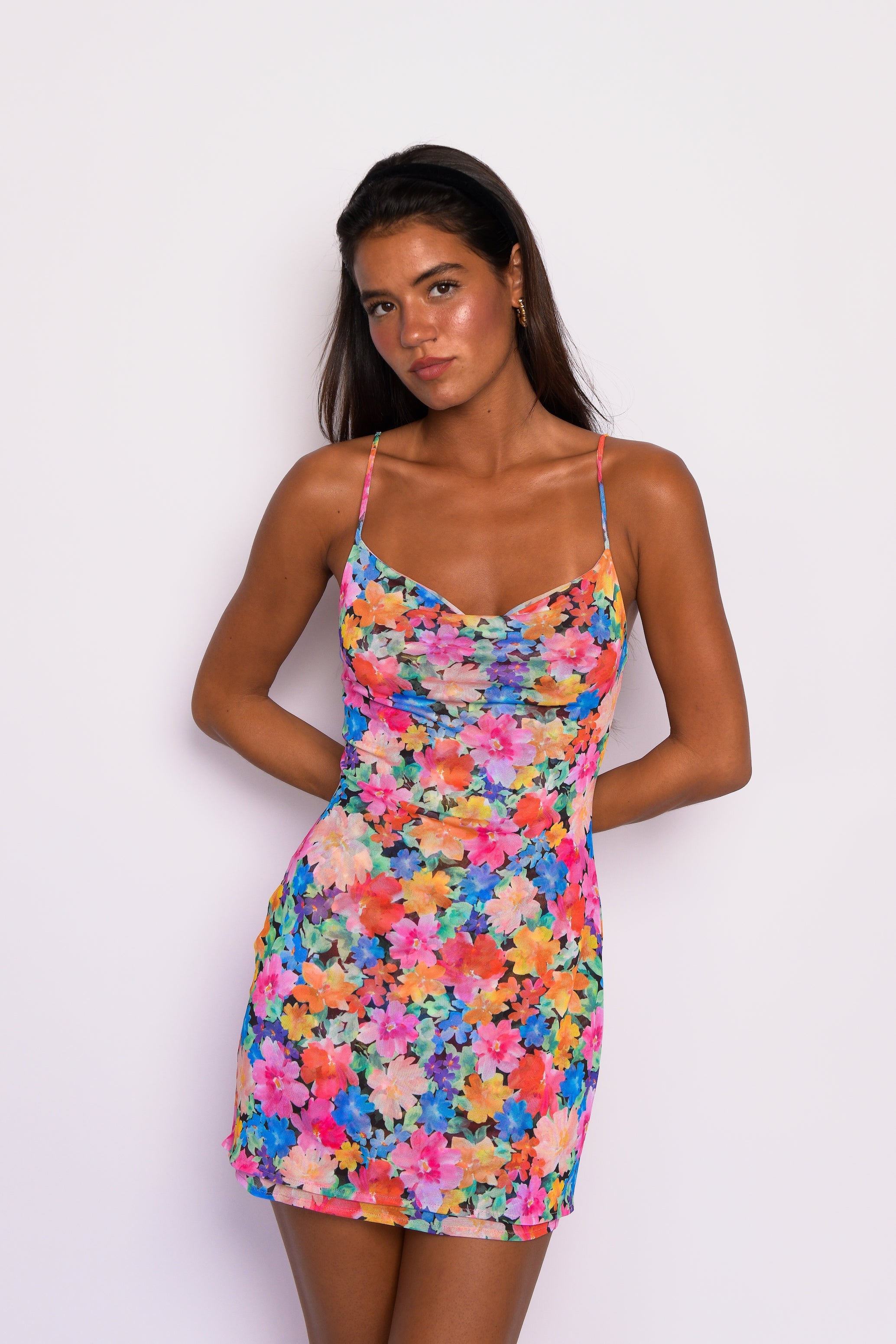 Samantha Mini Dress Mesh - Marbella