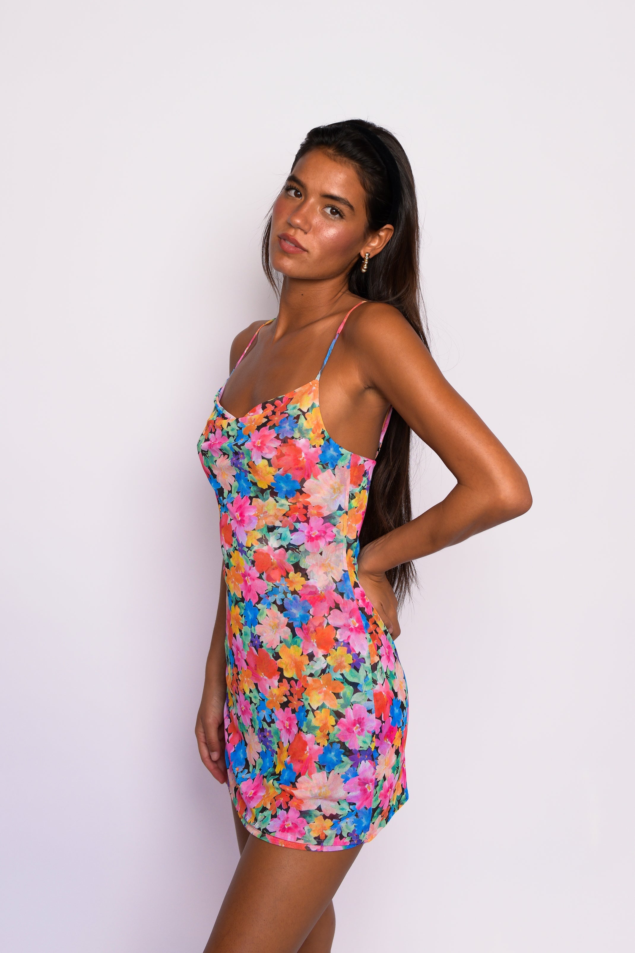 Samantha Mini Dress Mesh - Marbella