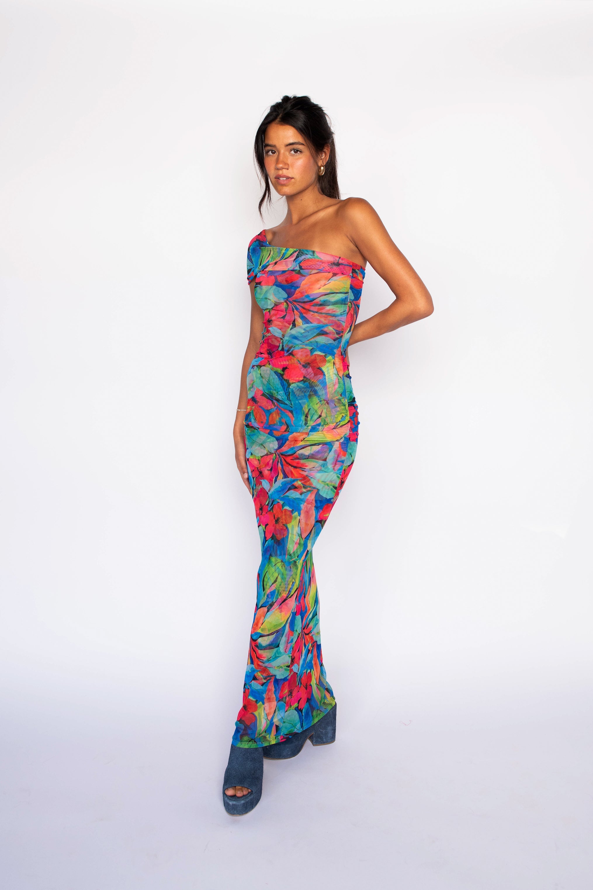 Caroline Maxi Dress Mesh - Acapulco