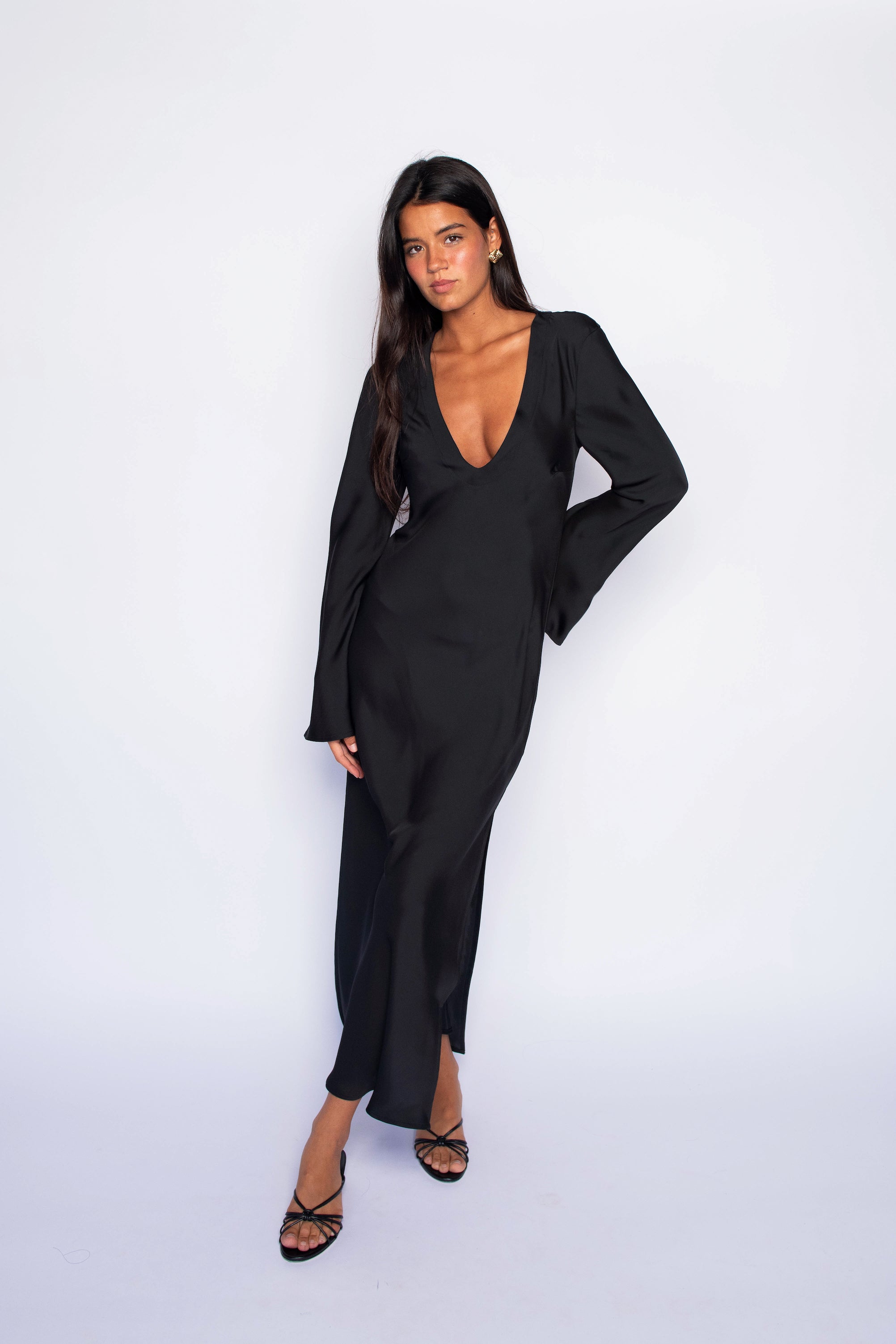 Indie Dress Satin - Black