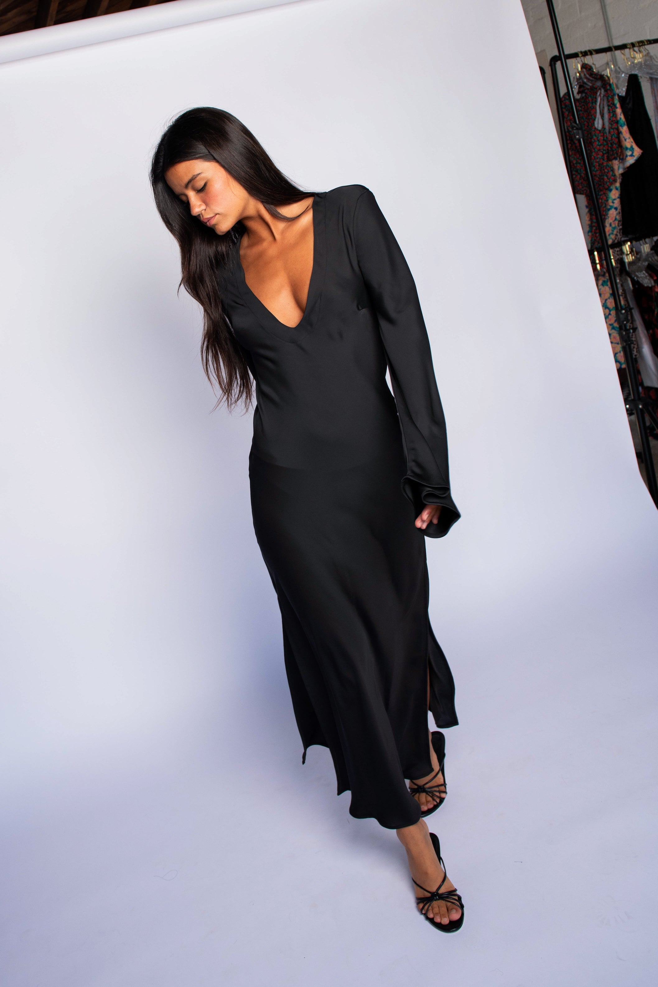 Indie Dress Satin - Black