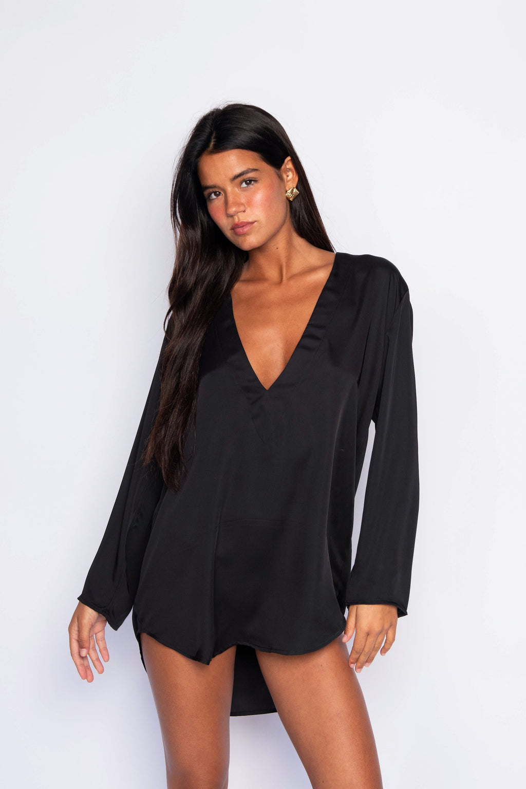 Lily Tunic Satin - Black