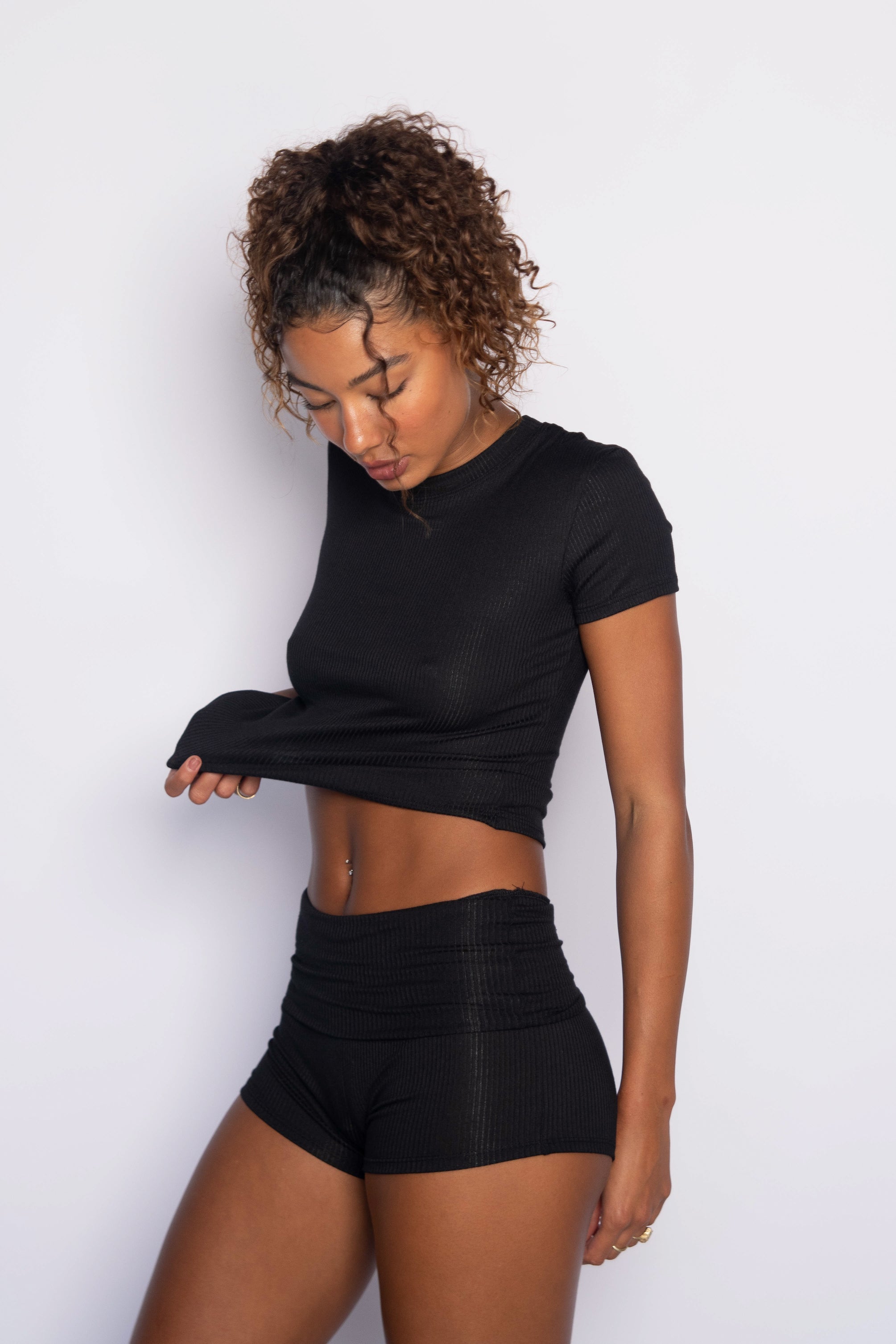 Easy Tee Ribbed - Black