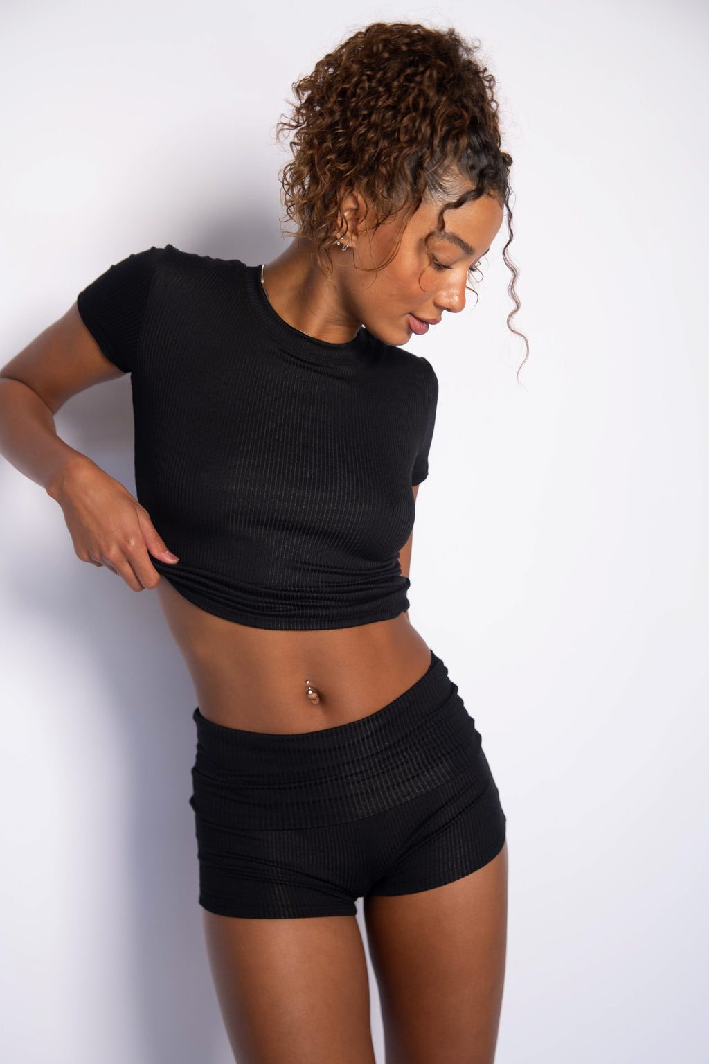 Easy Tee Ribbed - Black