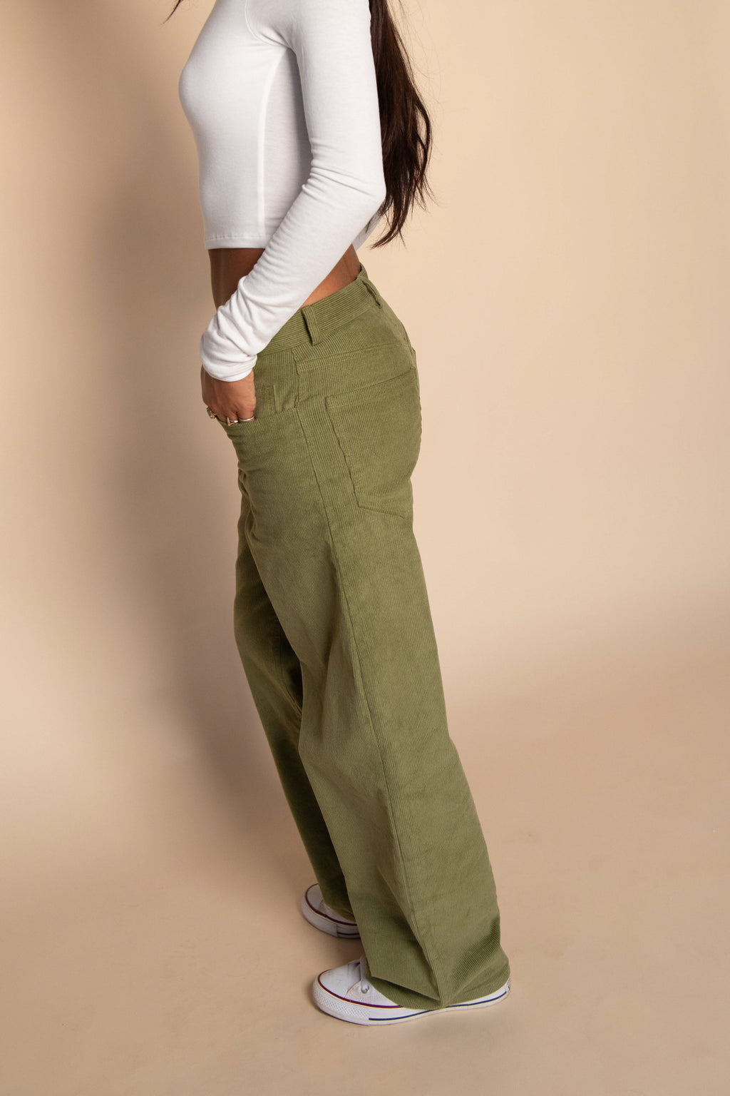 Nara Pants - Olive Corduroy
