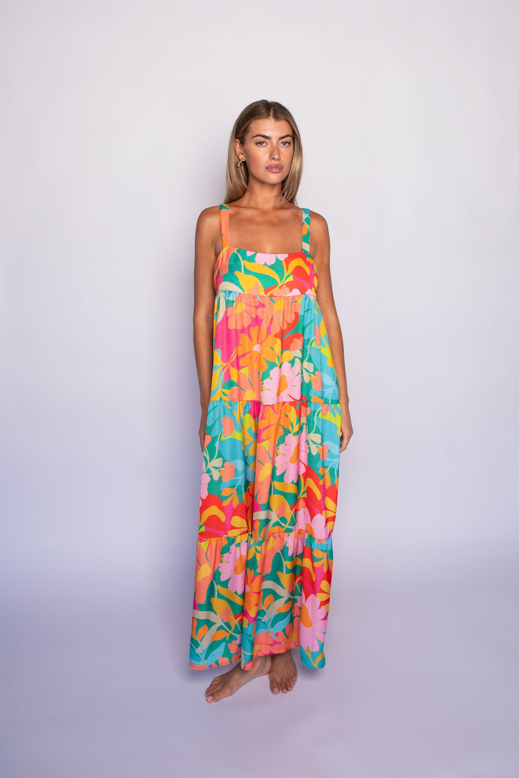 Leo Dress Satin - Flamingo