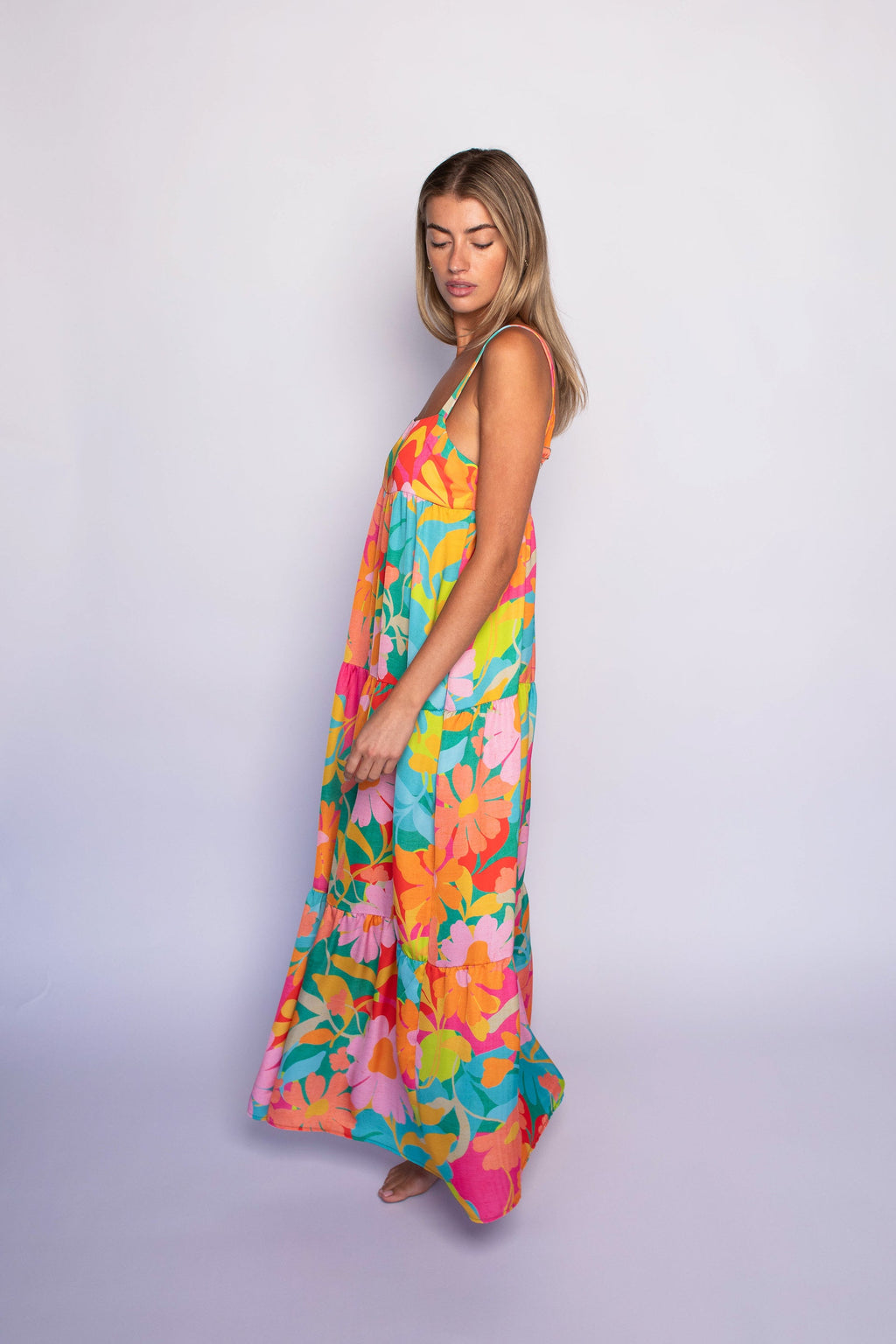 Leo Dress Satin - Flamingo