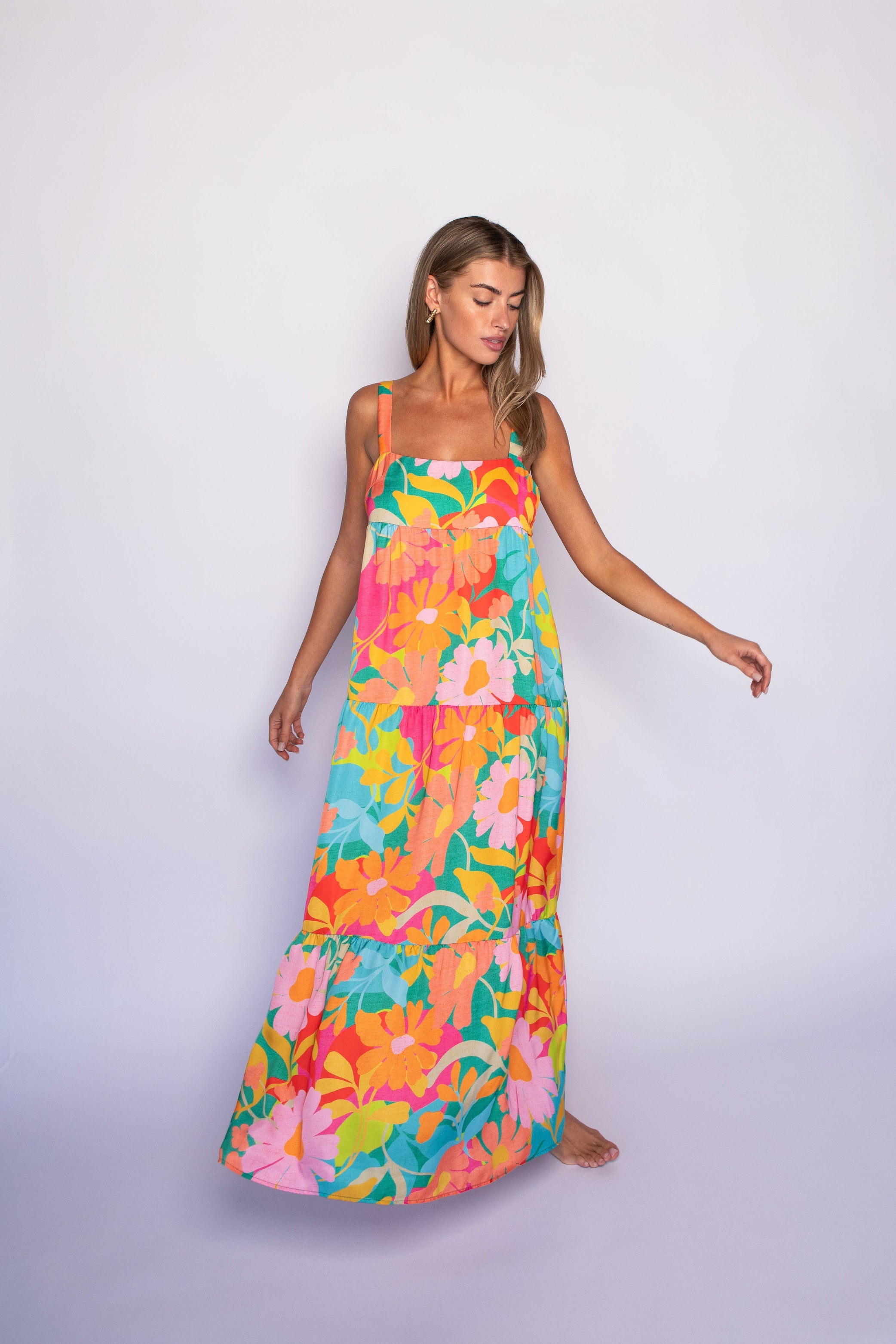 Leo Dress Satin - Flamingo