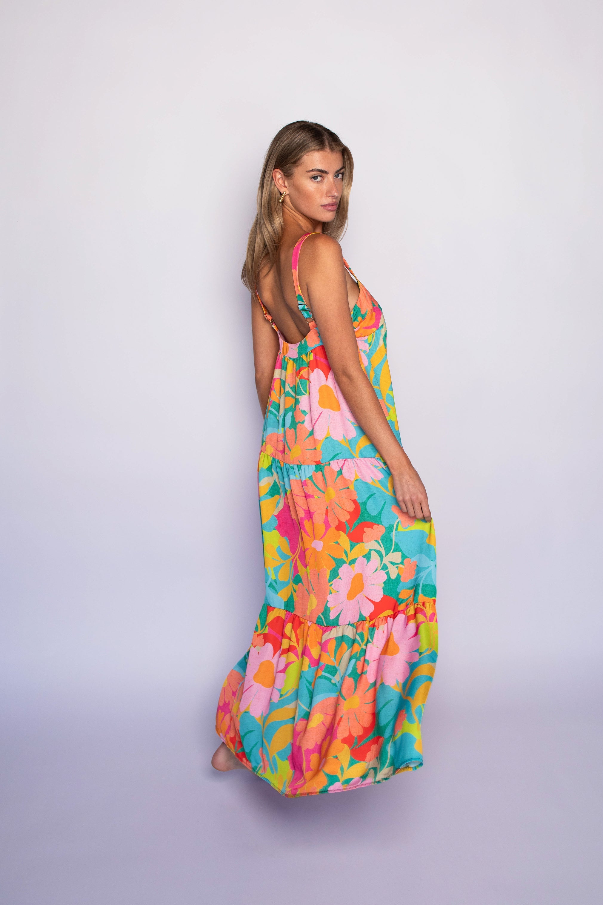 Leo Dress Satin - Flamingo