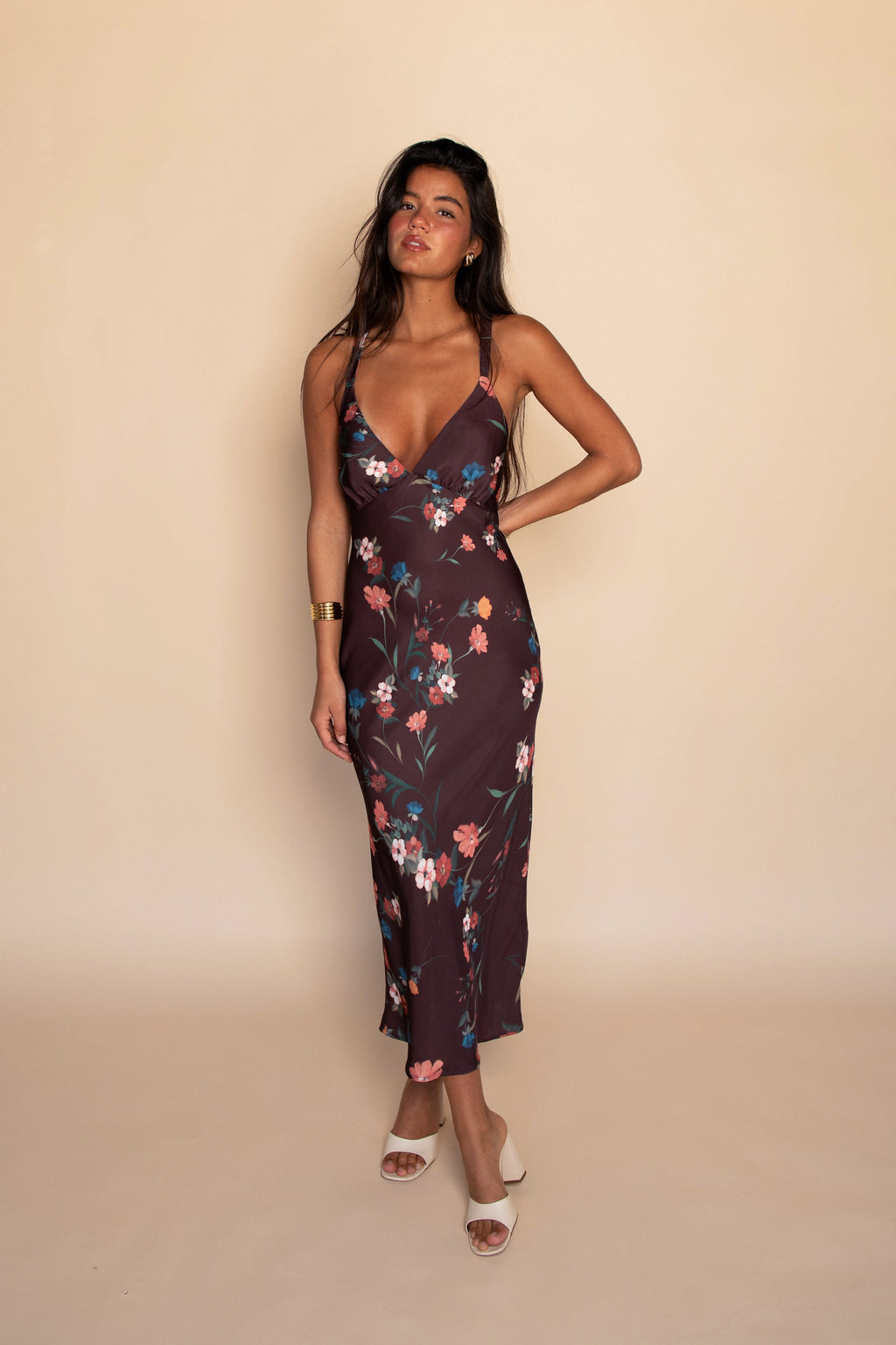 Sabrina Midi Dress Satin - Valley