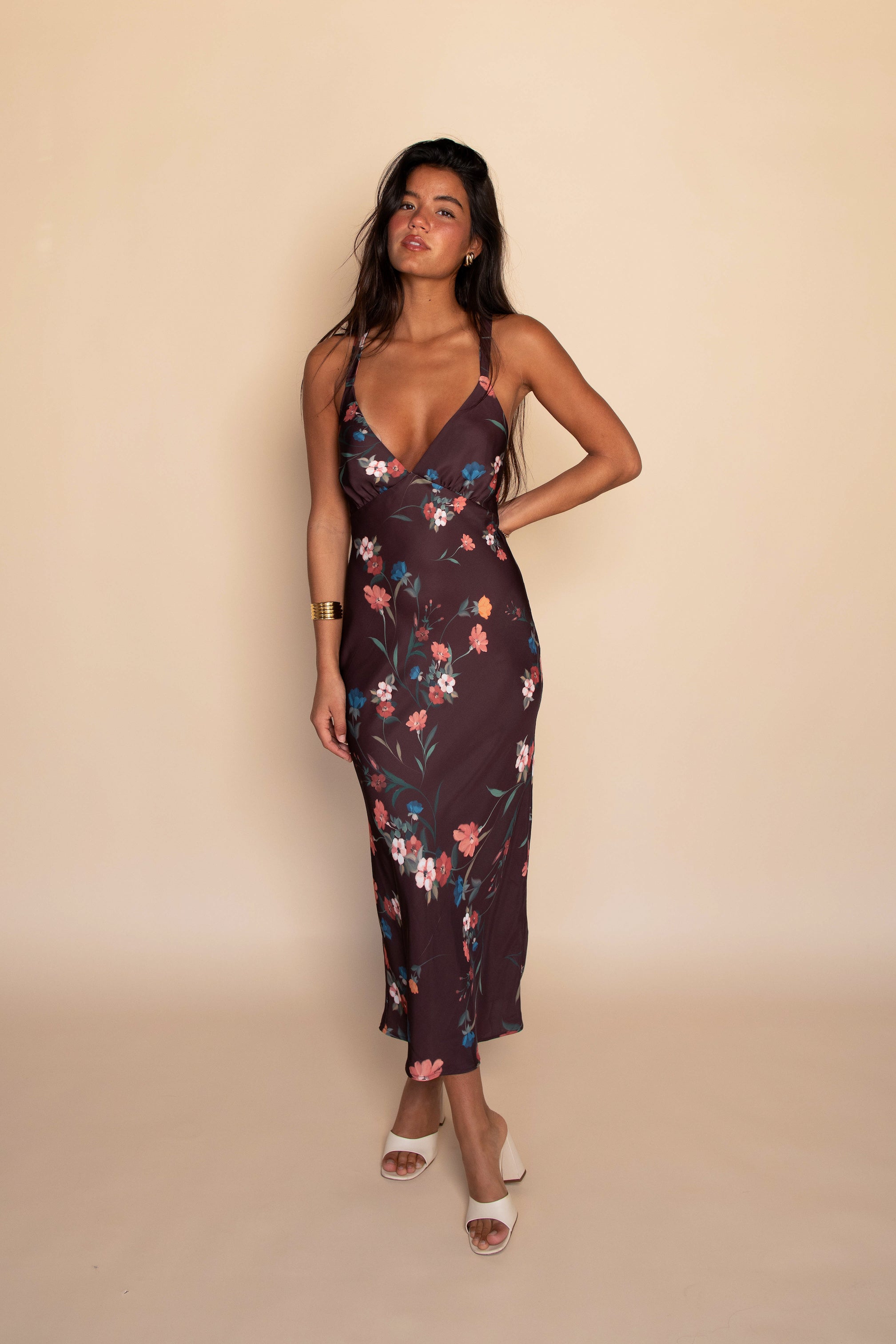 Sabrina Midi Dress Satin - Valley