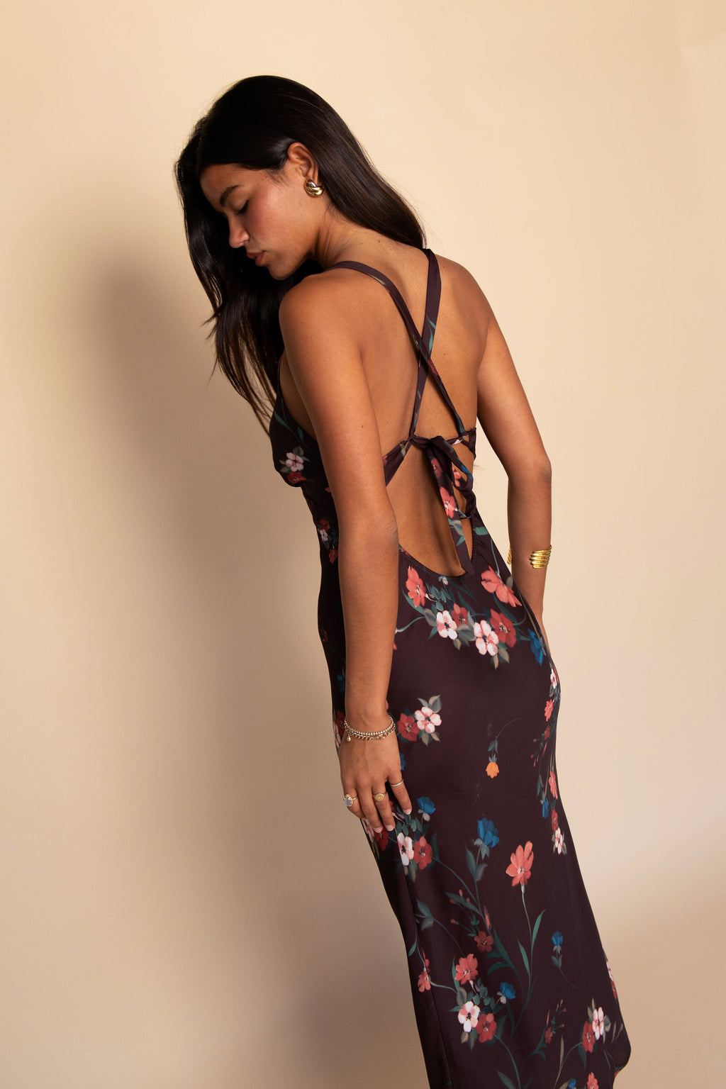 Sabrina Midi Dress Satin - Valley