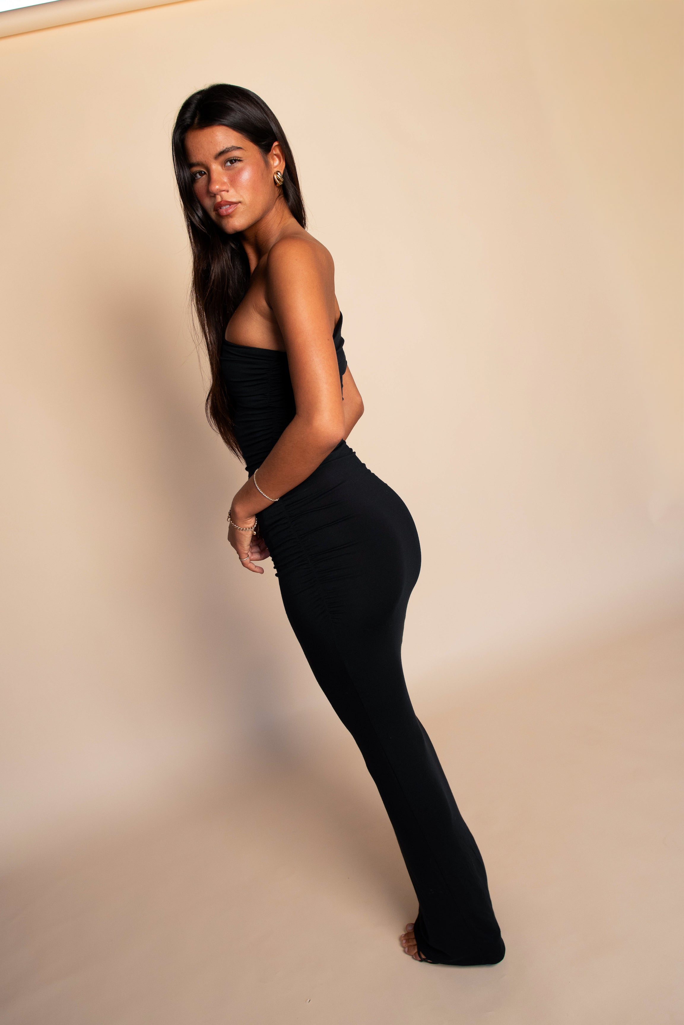 Caroline Maxi Dress Jersey - Black