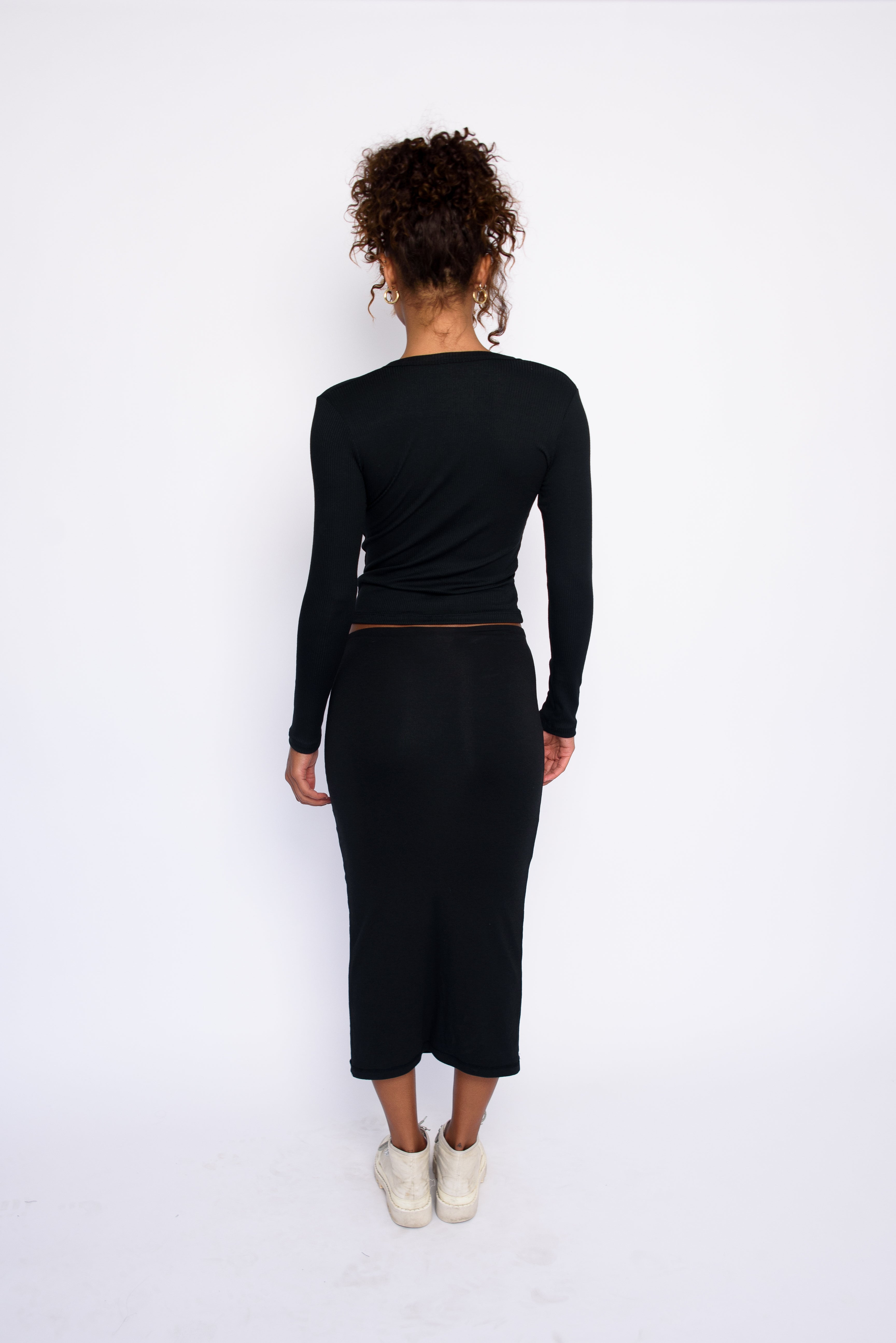 Clara Cardigan Ribbed - Black