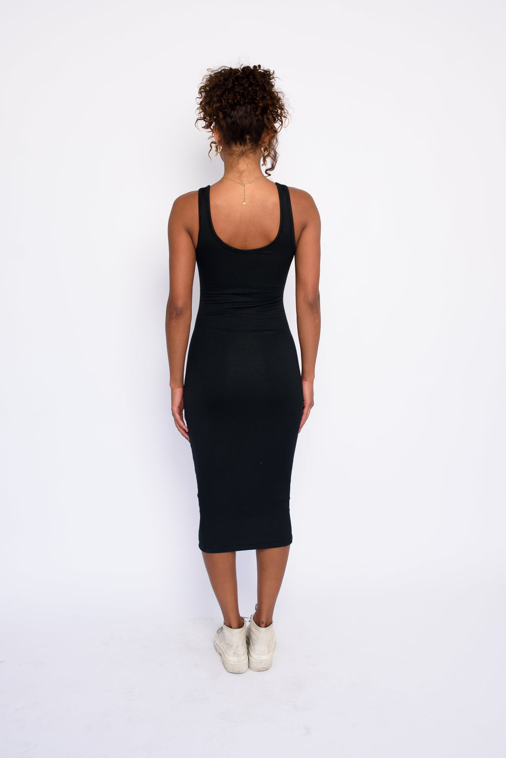 Alex Dress Ribbed - Black
