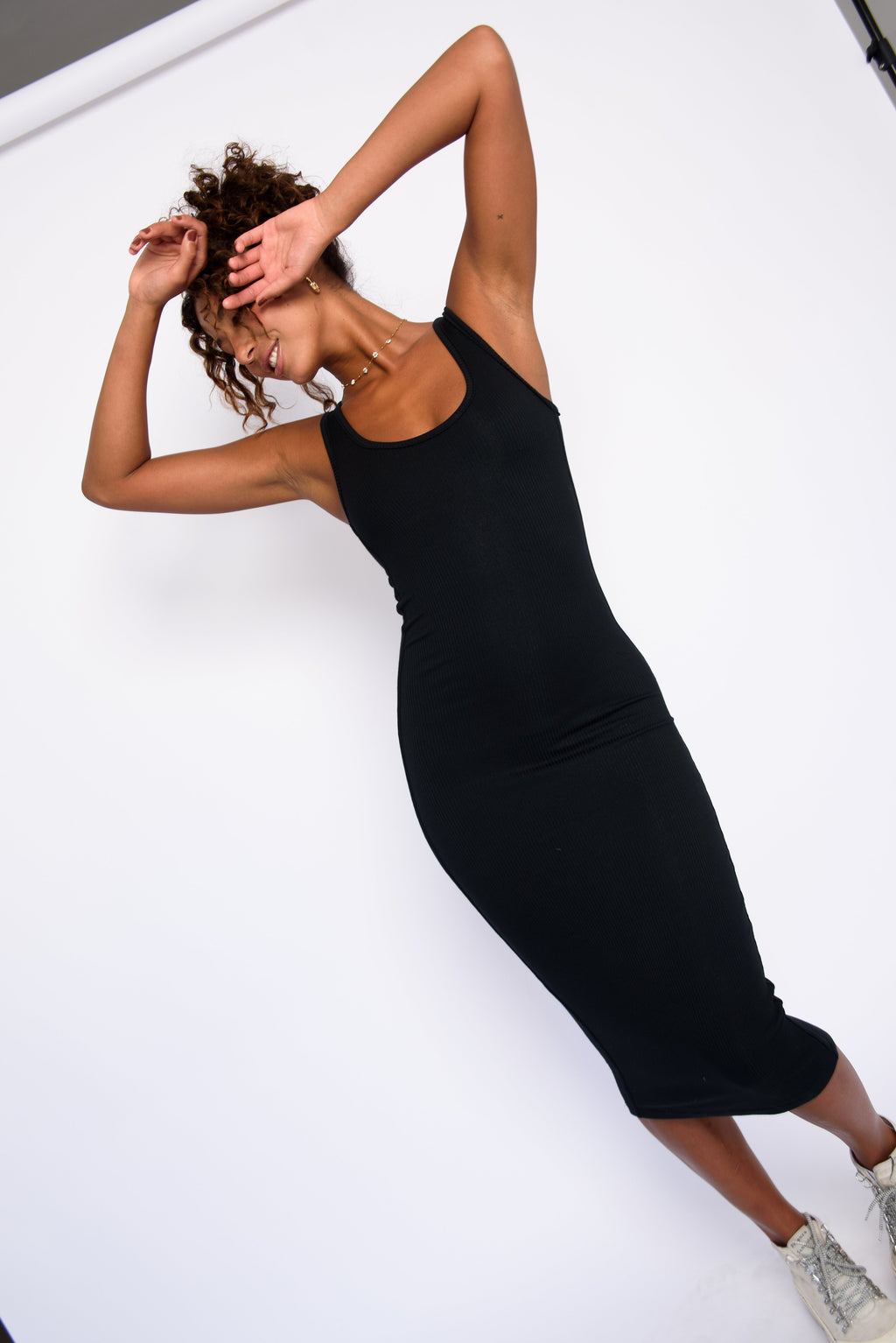 Alex Dress Ribbed - Black